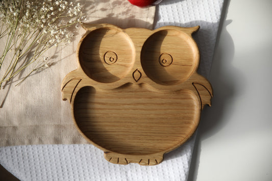 Wooden Plate For Kids - Owl